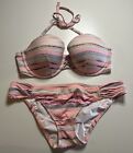 Victoria Secret Swimsuit Set Top 36D Bra Bottom L Push Up The Knockout Bikini