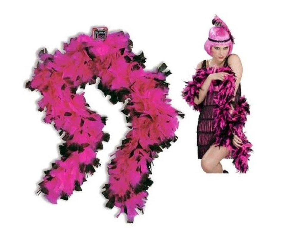 Boa - Pink with Black Tips - 1920's 1980's - Costume Accessory - Image 1 of 1