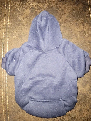 Sudadera con capucha azul marino para perro talla pequeña Foto 1 de 3
