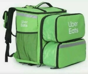 Uber Eats Large Backpack with Double Expanding Pizza Pocket and Rain Cover