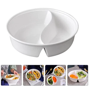 Tai Chi Bowl Ramen Microwavable Porcelain Divided Plate - Picture 1 of 12