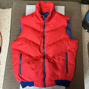 Vintage Penfield Puffer Vest Mens M Goose Down Feather Red Outdoor Zipper - Picture 1 of 8