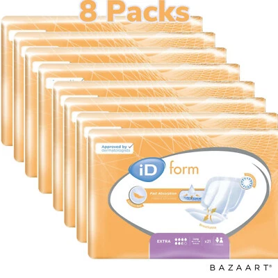 iD Expert Form Extra Size 2 - 8 Packs of 21 Incontinence Pads Moderate To Heavy