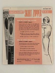 Vintage Coats & Clark’s Rock Reißverschluss 1-2-3 Tipps zum Kauf und Nähen Reißverschlüsse - Bild 1 von 2