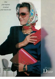 PUBLICITÉ DE PRESSE 1987 CHRISTIAN DIOR - SAC CUIR DIOR MAROQUINERIE  - Picture 1 of 1