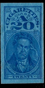 US CLASS A 20 CIGARETTES series 119 REVENUE USED VF - Picture 1 of 2