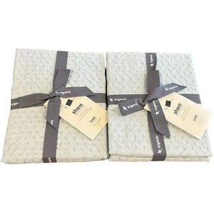 West Olmo Cotone Organico Diamante Crinkle Euro Sham Coppia Biancheria da Letto Grigio Gelo NUOVO - Foto 1 di 9