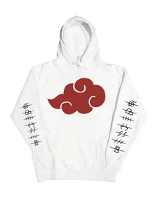 Naruto Akatsuki Cloud Symbols Adult Unisex Pullover Hoodie Various Colors - Picture 1 of 7