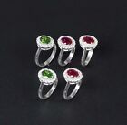 Wholesale 5pc 925 Sterling Silver White Topaz Red Topaz Mix Stone Ring Lot H242