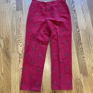 Orvis Corduroy Holiday Tree Pants Red With Christmas Trees Size 34x30 - Picture 1 of 11