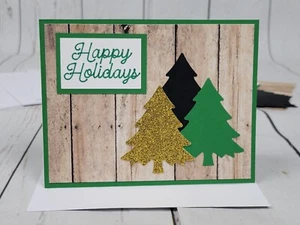 Merry Christmas Greeting Card Kit #3 [Lot of 4, Handmade, Happy Holidays, Rustic - Picture 1 of 6
