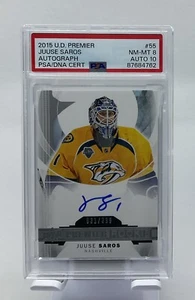 Juuse Saros Rookie Auto PSA 8/10 - 2015 Upper Deck Premier /399 - Predators - Picture 1 of 8