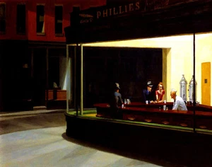 Edward Hopper Nighthawks Canvas Print 16 x 20 - Picture 1 of 4