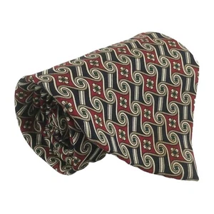 Burberry London Necktie Red & Blue Geometric Pattern Men's Silk Neck Tie 59x4” - Picture 1 of 4
