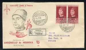 FDC Venetia Club Trieste A 1953 Funeral A Antonello from Messina Painter - Picture 1 of 2