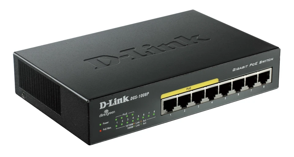D-Link  DGS (DGS-1008P) 8-Ports External Ethernet Switch