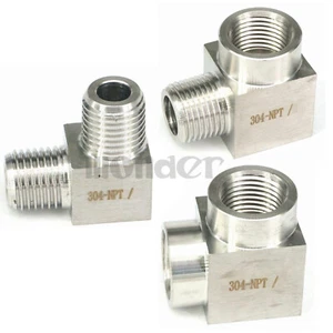 High Pressure 3/8"1/2" 1" NPT BSP Male/Female Elbow 304 Stainless Pipe Fitting - Picture 1 of 16