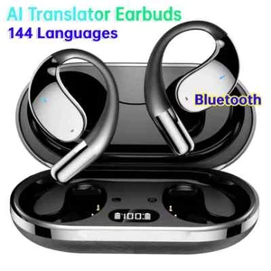 3-in-1 Smart AI Real-Time Translator Earbuds 144 Languages Bluetooth TWS Headset - Picture 1 of 19