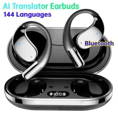 3-in-1 Smart AI Real-Time Translator Earbuds 144 Languages Bluetooth TWS Headset - Image 1 of 4