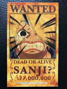 Tarjeta Buscada Sanji One Piece Anime Japonesa Muerta o Viva Muy Rara Envío Grabado - Imagen 1 de 10