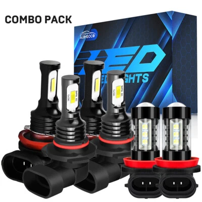 For Mitsubishi Montero Sport 2005-2015 6000K LED Headlight Hi/Low + Fog Bulbs 6x - Imagem 1 de 4
