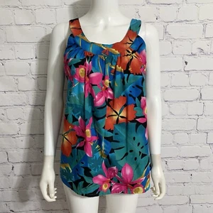 Camicetta donna Hibiscus Connection HI L multicolore stampa floreale plissettata S/L - Foto 1 di 4