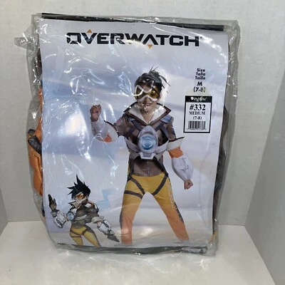 Overwatch Deluxe Tracer Niño Niñas Halloween Disfraz Mediano 7-8 Foto 1 de 4