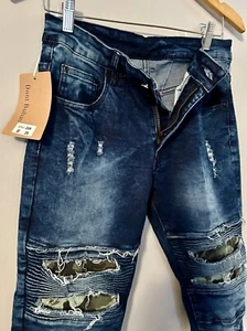 Dant Bulun Nuevo Rasgado Desgastado Destruido Calce Ajustado Pierna Recta Para Hombre Talla 28 - Imagen 1 de 5