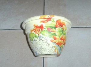 Blumentopf dekorativ, Tontopf mit Serviettentechnik bemalt,Handarbeit,Höhe 10 cm - Bild 1 von 4