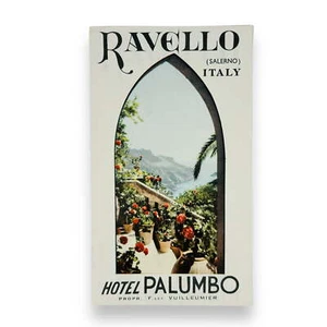 Hotel Palumbo Ravello Salerno Italy Old Monastery Scarce Vintage Luggage Label - Picture 1 of 2