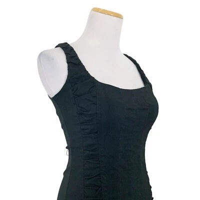 NUEVO CON ETIQUETAS XOXO Barcelona Vestido Vaina Acanalado Cinturón Negro Mujer’s 0 Pinup Movible Foto 1 de 4