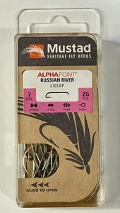 (25) MUSTAD RUSSIAN RIVER LACHS HAKEN. FLIEGENBINDEN KENAI COHO. ALPHA POINT L101AP - Bild 1 von 3
