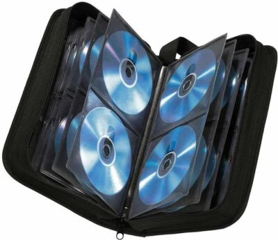 80 CD Case DVD Games Discs Storage Holder Organiser Sleeve Wallet Car Home BLACK - Image 1 of 4