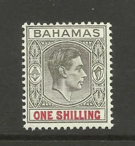 Bahamas 1938 Sg 155, 1/- Grey Black & Carmine, Thick Paper, M/Mint. {Box 4-25} - Picture 1 of 1