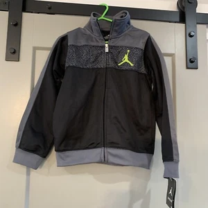 Jordan Boys Kids Track Jacket Size Small 4-5 Black W/ Elephant Print - Picture 1 of 5