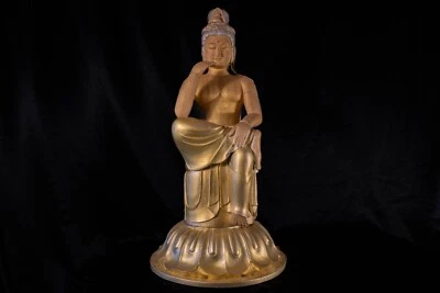 Японский знаменитый 観音 KANNON резьба по дереву статуя Будды из Японии цвет бежевый - Изображение 1 из 4