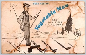Postal Ontario Mount Brydges Ross Adrian Vegetable Man - Imagen 1 de 2