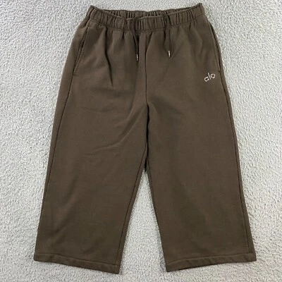 ALO Yoga Accolade Straight Leg CROPPED Sweatpants size M READ Espresso Brown - Image 1 of 4