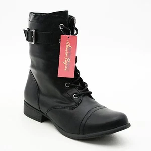 American Rag Cie Ladies 10 M Black Lace-up Boots Side Zip Buckle Ankle Booties - Picture 1 of 11