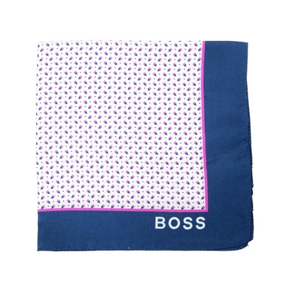 Hugo Boss masculino 100% seda estampa geométrica multicolorida bolso quadrado - Imagem 1 de 4