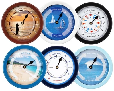 JUSTIME 8.5" Atlantic Tide Clock for East Coast High Tide Low Tide Water Resist. - Image 1 of 4