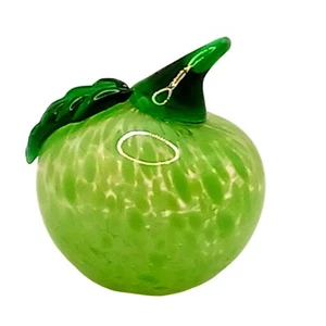 Vidrio artístico vintage soplado a mano verde manzana/tomate 2,5" ancho x 3,5" t - Imagen 1 de 4