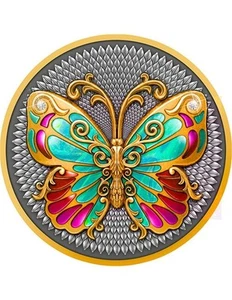 Niue 2023 5 dollari farfalla 2 oz moneta argento - Foto 1 di 4