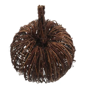 2pcs Halloween Wicker Rattan Pumpkin - Faux Woven Pumpkin Crafts for Autumn - Picture 1 of 12