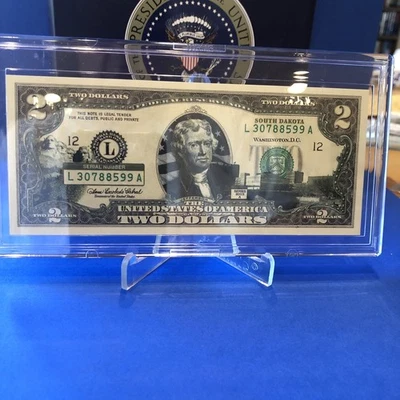 2003 A $2. Federal Reserve Note South Dakota Mt Rushmore Uncirculated - Image 1 of 4