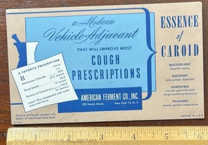 Advertising Ink Blotter AMERICAN FERMENT CO.NY, Cough Prescription Additive - Picture 1 of 2