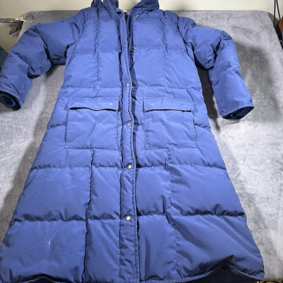 Vintage Eddie Bauer Goose Down Long Parka Coat Women's L Blue Expedition USA - Image 1 of 4