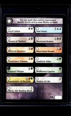 2012 MTG Magic The Gathering DKA Dark Ascension Checklist Card - Image 1 of 2