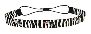 New England Patriots Zebra Print Elastic Headband – Licensed NFL Hair Accessory - Picture 1 of 1