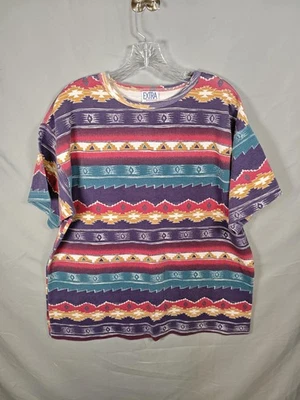 Vintage Elements Shirt Mens Extra Large Southwest Aztec Pattern 90s Multicolor - Image 1 of 4